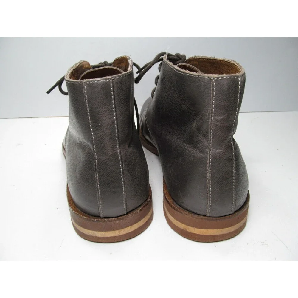 Saks Fifth Avenue Mens Gray  Leather 3 Eye Ankle Boots Size US 13